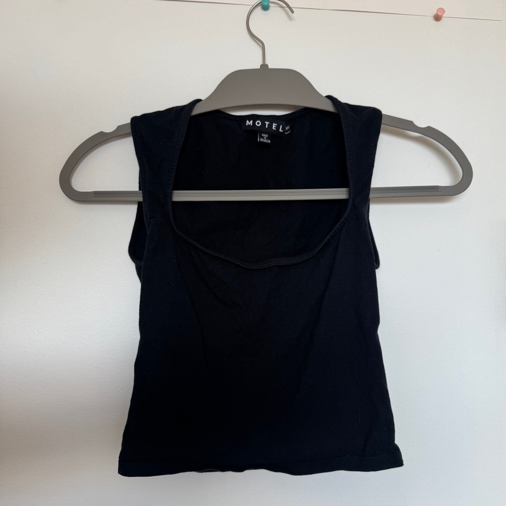 Motel Rocks Classic Black Scoop Tank